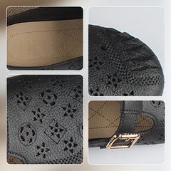 🔥Ostatni dzień 50% zniżki – Damskie sandały na niskim obcasie z okrągłą główką i rzeźbionymi kwiatami