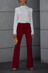 🔥Gorąca wyprzedaż 50% ZNIŻKI🔥Spodnie Diva Sequin z wysokim stanem i elastyczną talią w stylu flare