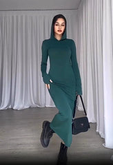 🎇2024 Nowość 🔥🔥 Modna dzianinowa sukienka z kapturem i obcisłą spódnicą dla kobiet