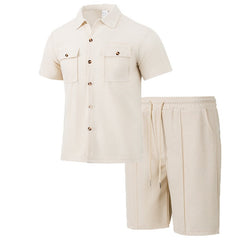 Koszula męska z krótkim rękawem i spodenki 2-częściowy komplet