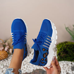 Wzór w panterkę🏃Wygodne, oddychające tenisówki damskie👟