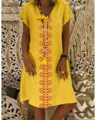 Bawełniana sukienka z dekoltem w szpic