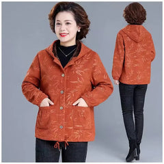 2024 Nowy, jesienno-zimowy, gruby, bawełniany płaszcz z kapturem