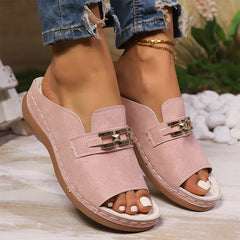 🔥Ostatni dzień 50% zniżki – Sandały ortopedyczne z odkrytym palcem i metalowymi zdobieniami