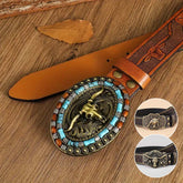 Pasek dżinsowy z wytłoczonym zachodnim wzorem w stylu retro punk