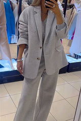 Damska luźna kurtka i spodnie dwuczęściowy zestaw