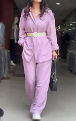 Casualowy garnitur z klapami w jednolitym kolorze