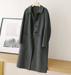 【💖2024 Nowe produkty】🧥Długi płaszcz damski z podwójną warstwą sztucznej wełny Tweed