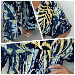 Letnia moda damska Luźne body z nadrukiem w liście w dużych rozmiarach😍😍