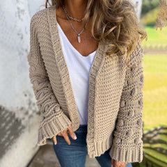 【✨Nowości 2024】🌈Dzianinowy kardigan w jednolitym kolorze