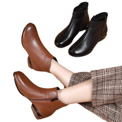 Damskie botki typu Western na obcasie ze skóry PU