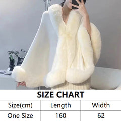 Damski puszysty szal ponczo