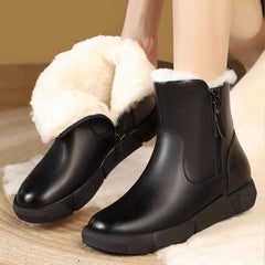 Damskie zimowe botki z pluszową wyściółką