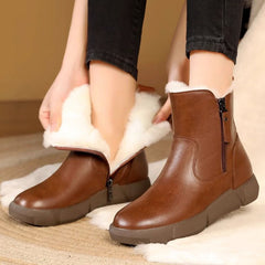 Damskie zimowe botki z pluszową wyściółką