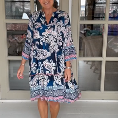 【S-3XL】💐Damska swobodna sukienka z dekoltem V w kwiatowy print