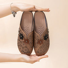 【EU 35-42】🌸Eleganckie damskie skórzane sandały z wyciętym kwiatowym wzorem