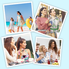 Sukienka damska z luźnym nadrukiem i długim dekoltem w serek