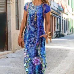 🔥 Damskie długie sukienki z nadrukiem na koszulce