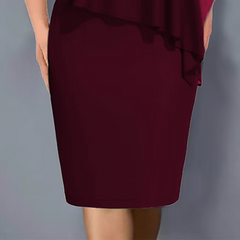 ✨Szyfonowa sukienka z dekoltem w szpic z inkrustacją z dżetów