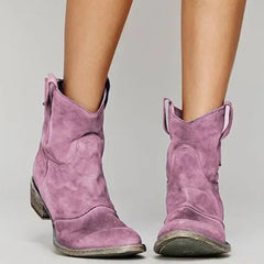 💥Wygodne damskie botki wykonane z syntetycznego zamszu