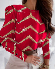 🎇Bluzka z nadrukiem w jodełkę