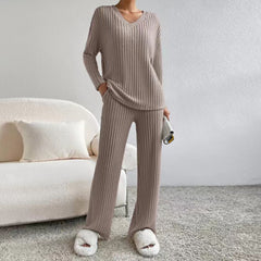 🎁 50% zniżki 💗 Dwuczęściowy zestaw damski z dzianiny na jesień i zimę, modny, swobodny 😘