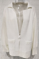 Dzianinowy kardigan średniej długości z kołnierzykiem