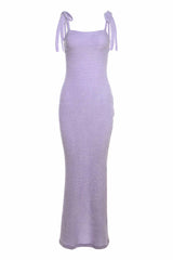 Solidna pluszowa sukienka z rozcięciem na ramiączkach