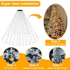 🎁Wczesna wyprzedaż świąteczna 50% ZNIŻKI🎄Pierścień z lampkami wodospadu na choinkę