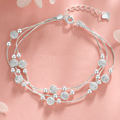 ✨✨[Kup jeden, a drugi dostaniesz gratis] Bransoletka z koralików na szczęście ze srebra próby 999 z grawerunkiem