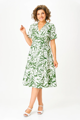 [S-5XL] Elegancka sukienka w kwiaty, duży rozmiar | Dekolt w serek, wygodny i przewiewny, idealny na