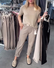 Spodnie Jednolity kolor Casual Proste