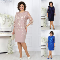 Koronkowa patchwork wydrukowana przez ponadwymiarową sukienkę