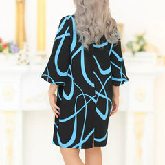 🌸 Sukienka z nadrukiem i okrągłym dekoltem i rękawami o długości 3/4