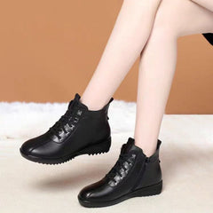 [30% ZNIŻKI] 2024 nowe, jesienne i zimowe, wyściełane skórzane, wygodne, krótkie buty z miękką podes