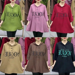 Nowa modna bluza z kapturem z lodowego jedwabiu bawełny i lnu T-shirt