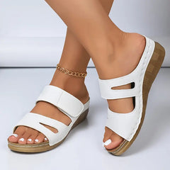 Damskie wygodne, jednokolorowe, codzienne, ortopedyczne sandały