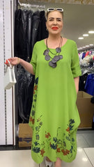 [S-5XL] 2025 Moda nowa letnia bawełniana sukienka dla kobiet