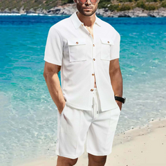 Koszula męska z krótkim rękawem i spodenki 2-częściowy komplet