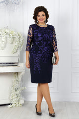 Koronkowa patchwork wydrukowana przez ponadwymiarową sukienkę