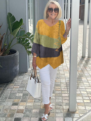 Swobodne luźne, nieregularne bluzki z oddechu