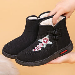 【35-41】Damskie antypoślizgowe bawełniane botki w etnicznym stylu