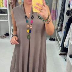 🌿Sukienka bez rękawów z dekoltem w szpic