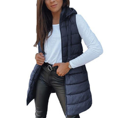 🏆30K+ SOLD! ❄️ Women Long Puffer Vest 👗 | Solid Color | Sleeveless | Hooded | Winter Wear 💕