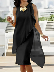 Elegancka sukienka midi bez rękawów