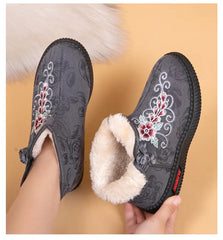 【35-41】Damskie antypoślizgowe bawełniane botki w etnicznym stylu