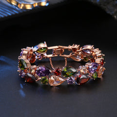 Pozłacana bransoletka z cyrkonią Fashion Party