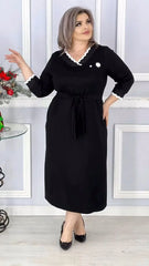 [S-5XL]🍁🍂Elegancka sukienka w jednolitym kolorze, plus size