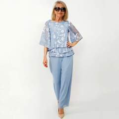 [S-4XL]💯Elegancki damski zestaw składający się z topów i szerokich spodni