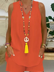 Nowy damski jednolity kolor, kołnierzyk stójka, bezrękawnik, swobodny garnitur